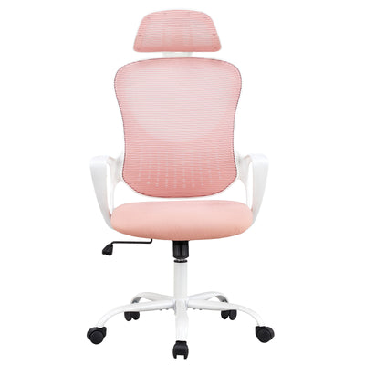 High Back Mesh Rolling Work Chair With Wheels And Adjustable Headrests