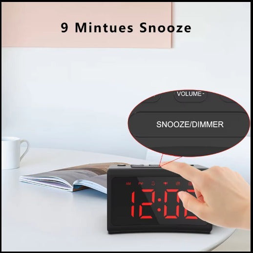 Tabletop Bedroom Large Alarm Clock With Projected LED Digital Clock Display With FM Radio