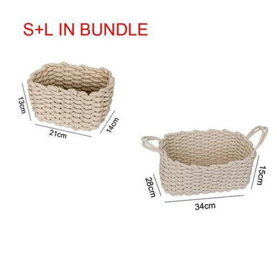 Nordic Wind Hand-woven Thick Cotton Rope Storage Box Simple Storage Basket