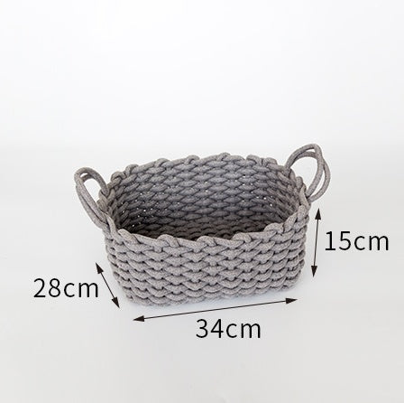 Nordic Wind Hand-woven Thick Cotton Rope Storage Box Simple Storage Basket