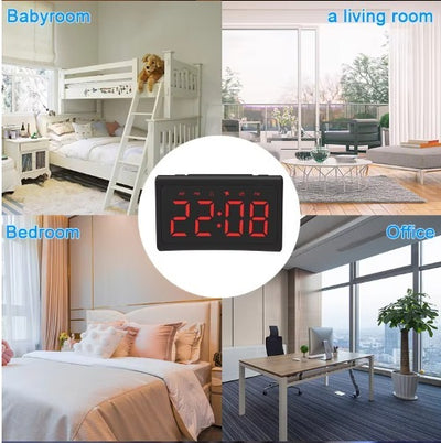 Tabletop Bedroom Large Alarm Clock With Projected LED Digital Clock Display With FM Radio