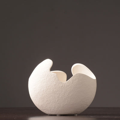 Simple white ceramic vase decoration