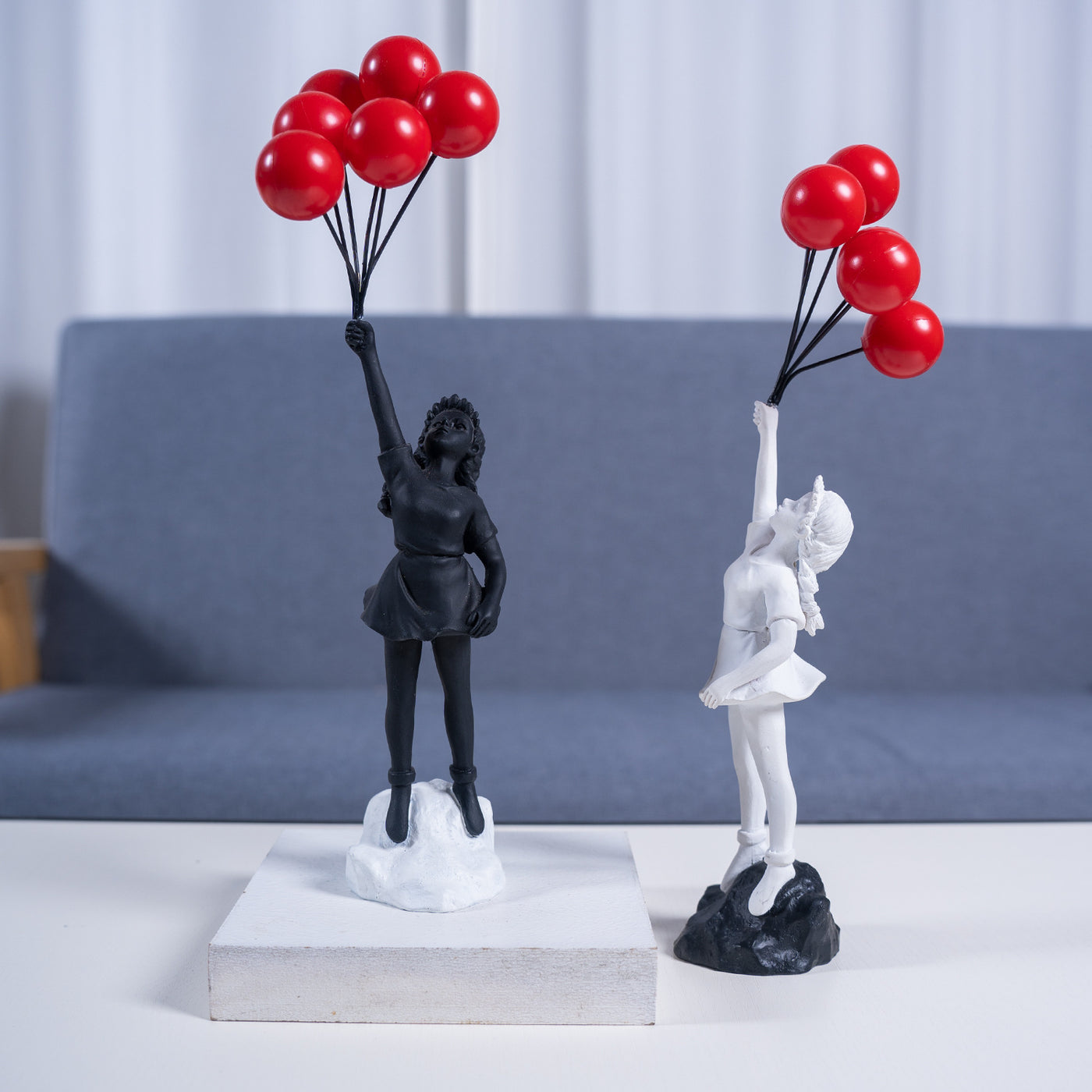 Little Girl With Balloon Art Sculpture Living Room Decorations Decoration Resin